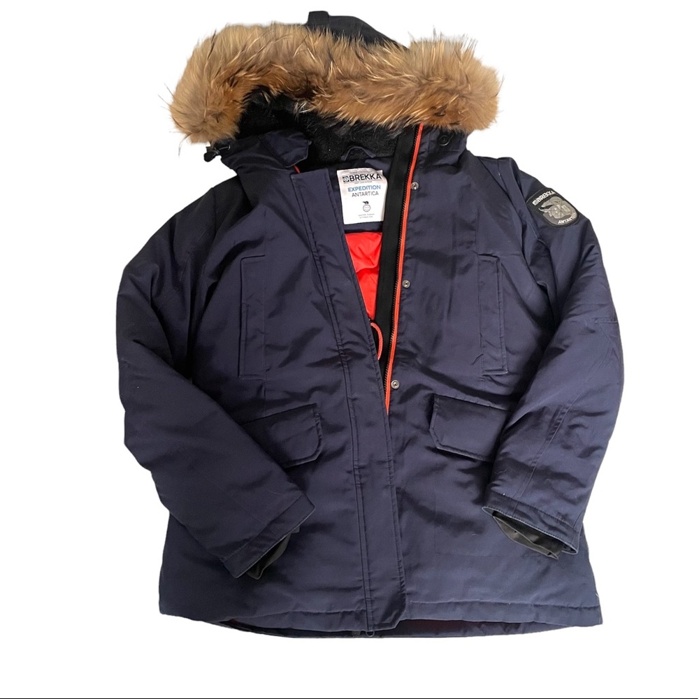 Brekka Expedition Antartica jacket Parka Thick Down Feather Fur hood